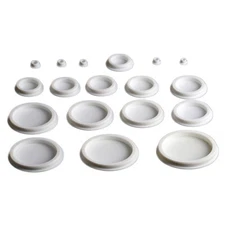 White Silicone Rubber Plugs Hole Blanking End Caps Dia 19.5mm-51.3mm Seal Bung