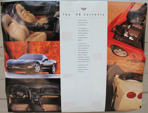 Unused 1998 Official Chevy Chevrolet GM Dealer Corvette Auto Show Promo Poster - Picture 2 of 2