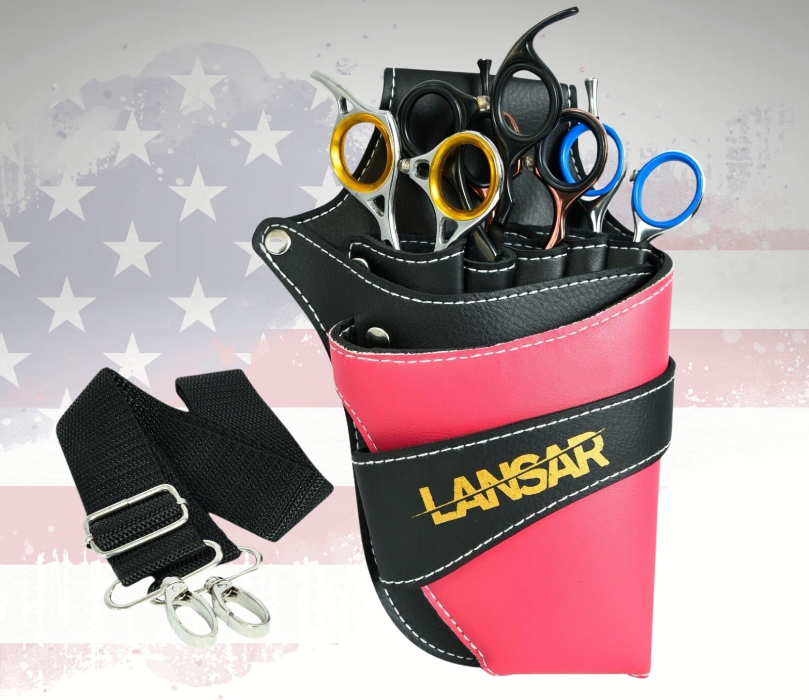 Barber Hairdressing Scissors Comb Waist Belt Holster Pouch Leather Tool Bag