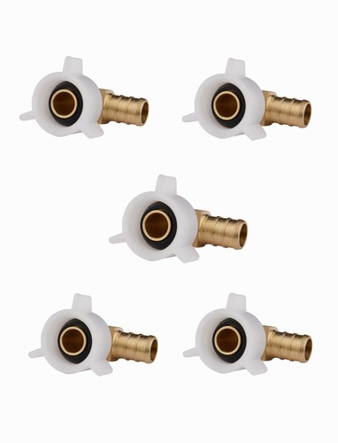 5 PCS 3/4" PEX X 3/4" FEMALE NPT SWIVEL ELBOW BRASS CRIMP FITTINGS LEAD FREE