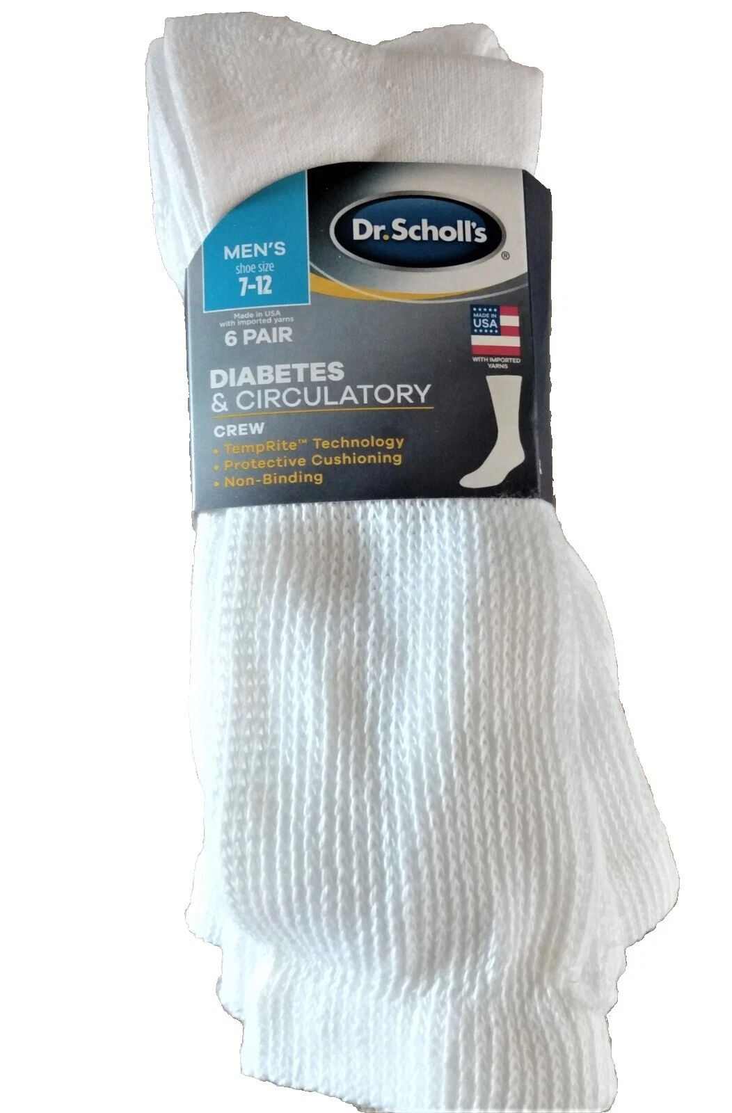 Tamaño Dr. Scholl's L Calcetines Blancos para hombres