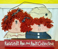Raggedy Ann and Andy Collector Handmade Wooden Wall Hanging Sign