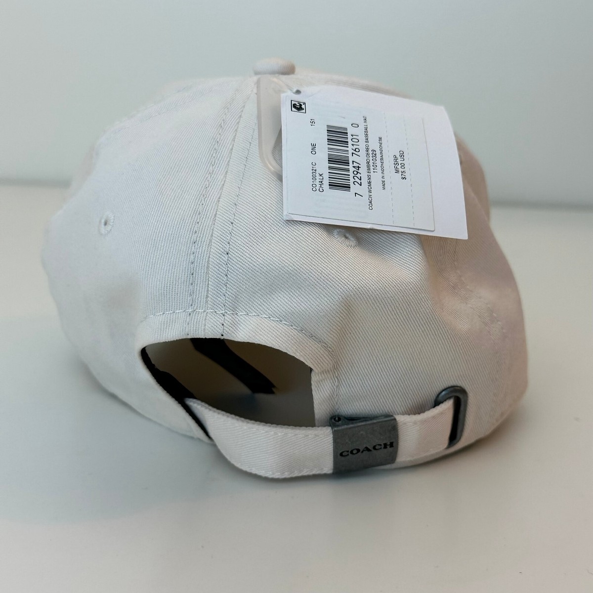 Coach Embroidered Baseball Hat Cream Off White Chalk - One