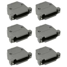 6 Pcs DB25 D-SUB 25 Pin Connector Hood Cover Shell Housing Screw Type Plastic