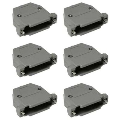 6 Pcs DB25 D-SUB 25 Pin Connector Hood Cover Shell Housing Screw Type Plastic