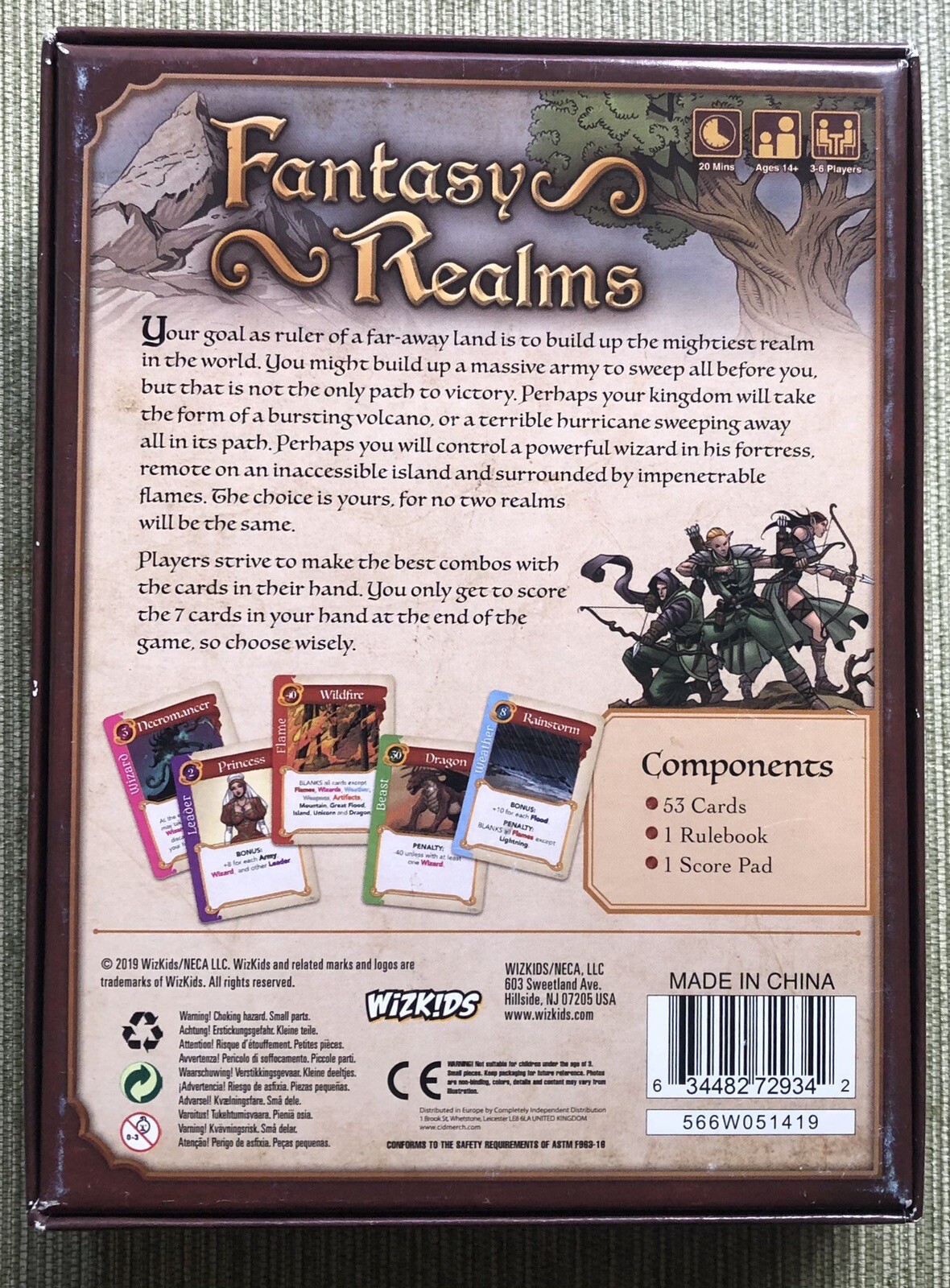 Fantasy Realms - A Hand Crafting Card Drafting Game For 2-6 Players