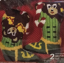 McNeill Craft Kit Needlepoint Cowboy Boots 4" X 5" Christmas Noel No.1841 K13 
