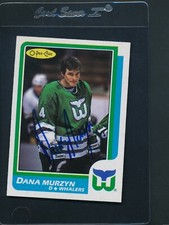 1986/87 O-Pee-Chee #58 Dana Murzyn Whalers Signed Auto *C779