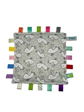 Mary Meyer Taggies Original Blanket with Sensory Tags, 12 X 12" Comfy Bunnies