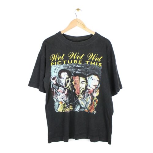 Wet Wet Wet T Shirt 1995 World Tour Graphic Music Vintage Tee Size L - Afbeelding 1 van 8