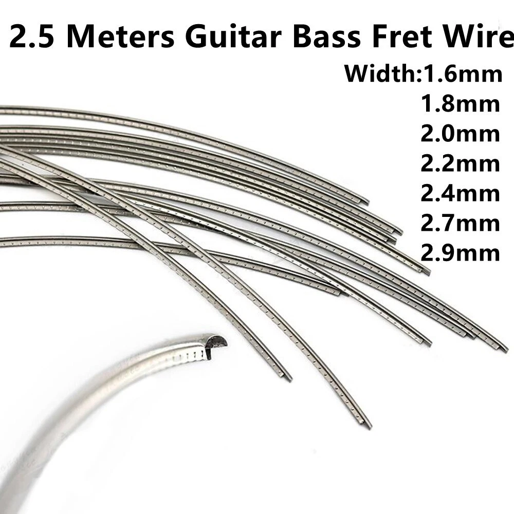 1x 2.5m Guitar Fret Wire 1.6MM 2.9MM Silver Gauge For Acoustic
