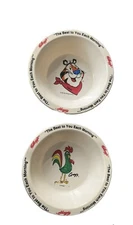 Vintage 1995 Kelloggs Cereal Bowl Corny Cornelius and Tony the Tiger Kids TV