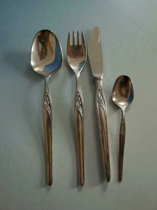 RS0219-361: BMF 100 Menübesteck Besteck versilbert 60er Jahre floral - Bild 2 von 4