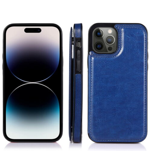 Flip Magnetic Leather Wallet Back Card Pocket Kickstand Case Cover for iPhone - Picture 3 of 19