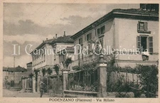 1941 PODENZANO Via Milano Piacenza cartolina