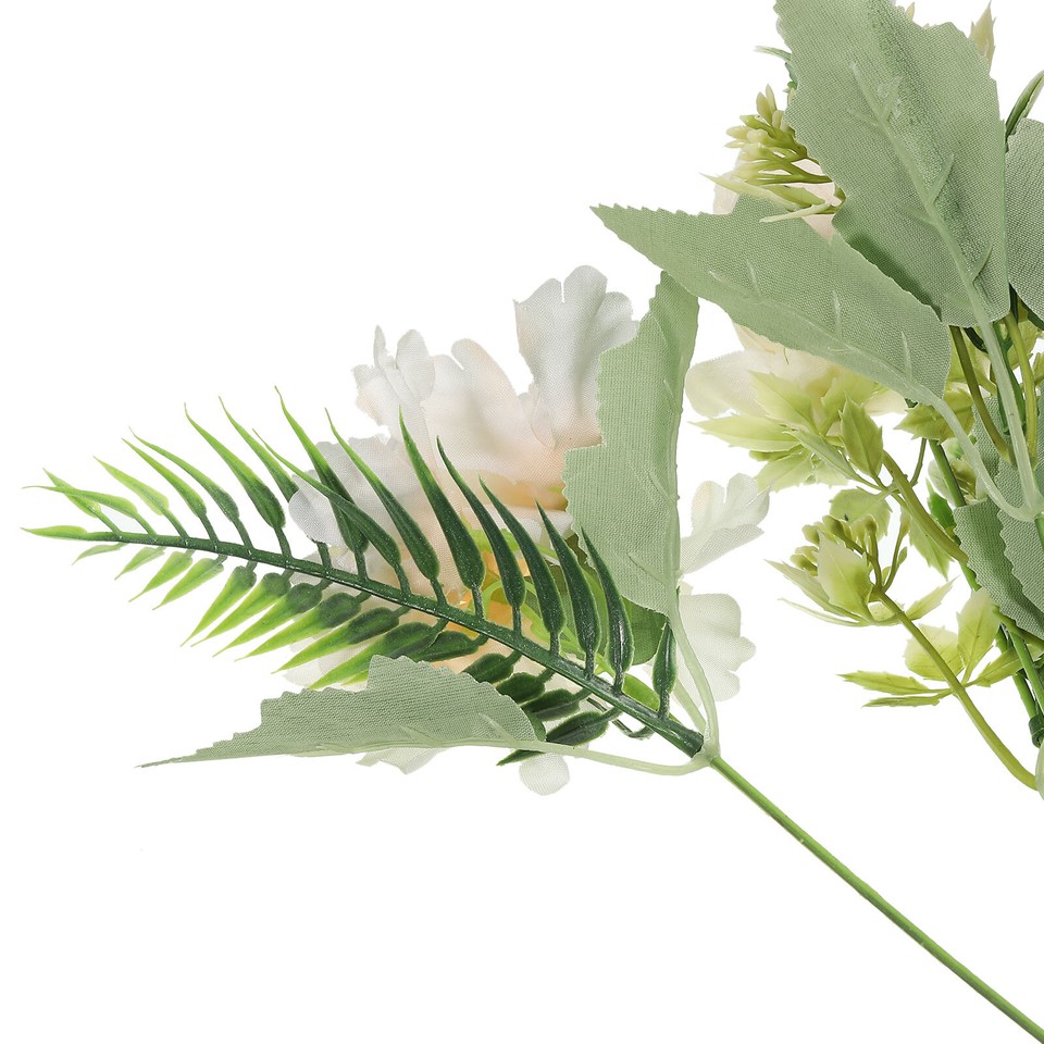 2Pcs 5 Branch Artificial Silk Peony Hydrangea Fake Flowers with Stem