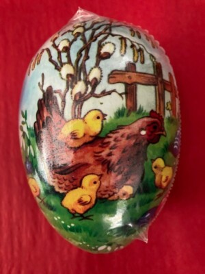World Market Pier Place Nestler Paper Mache Small Easter Hen Egg 4.75''