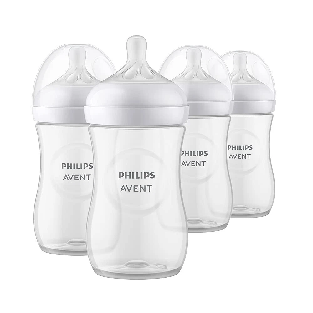 Natural Baby Bottle with Natural Response Nipple 9oz 4pk Clear SCY903/04