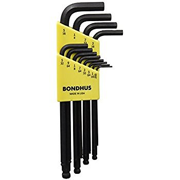Bondhus BLX12 12 Piece Long Ball Ended Hexagon Key Set ..050"" - 5/16"" AF