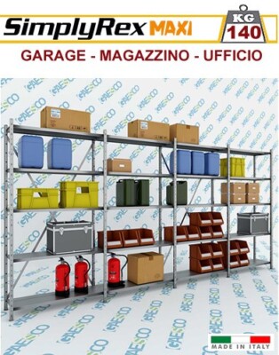 Metallregal SET SIMPLYREX Garage, Lager, Archiv - cm.B.400xT.40xH200