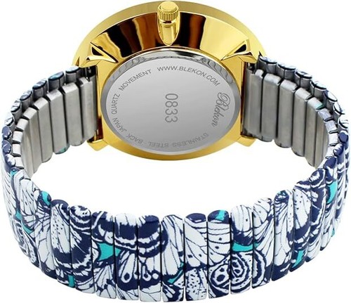 Blekon Damen-Armbanduhr XL 41mm Floral, Stretchband - Bild 32 von 39