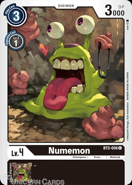 BT2-056 Numemon Common Mint Digimon Card