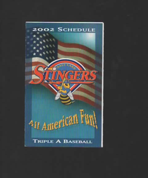 2002 SALT LAKE STINGERS POCKET SCHEDULE