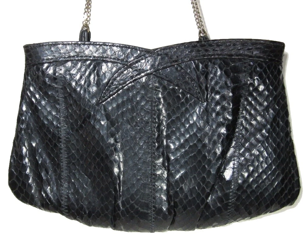 Bolsos vintage de cuero negro de discoteca, Bolsos y estuches