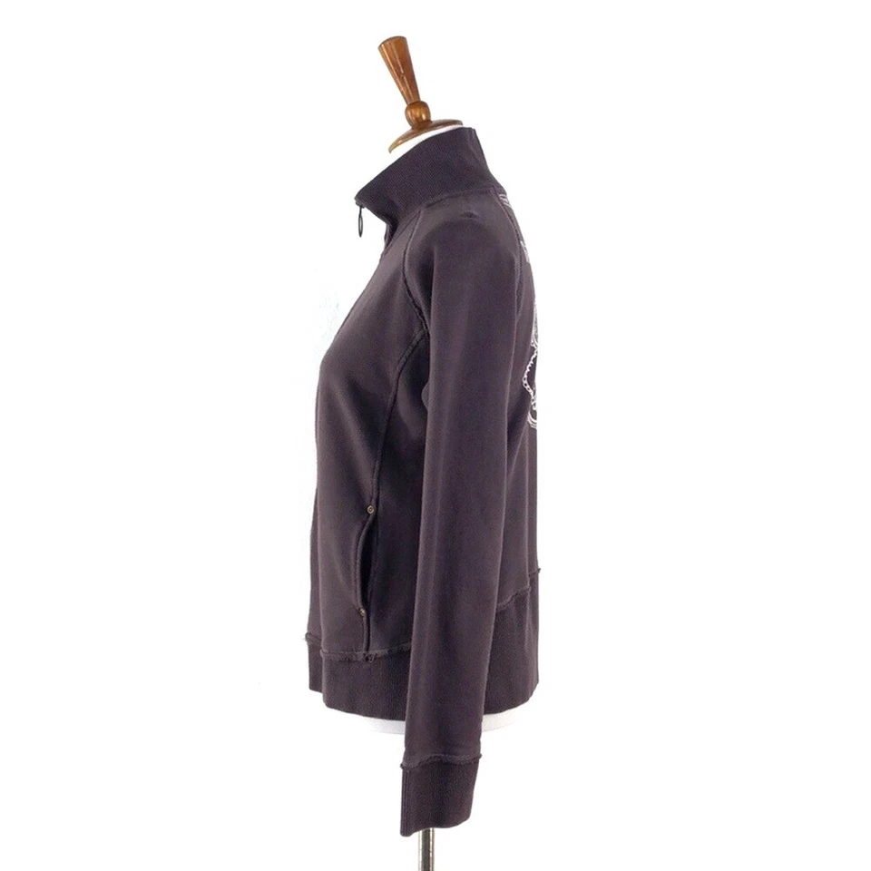 Women's Purple Lucy Plum Embroidered Back Long Sleeve Zip Jacket sz L - Image 3 of 4