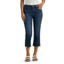 LEE - SIZE: 8 M - Women's Dark Dive Mid-Rise Denim Capri Jeans - NEW 