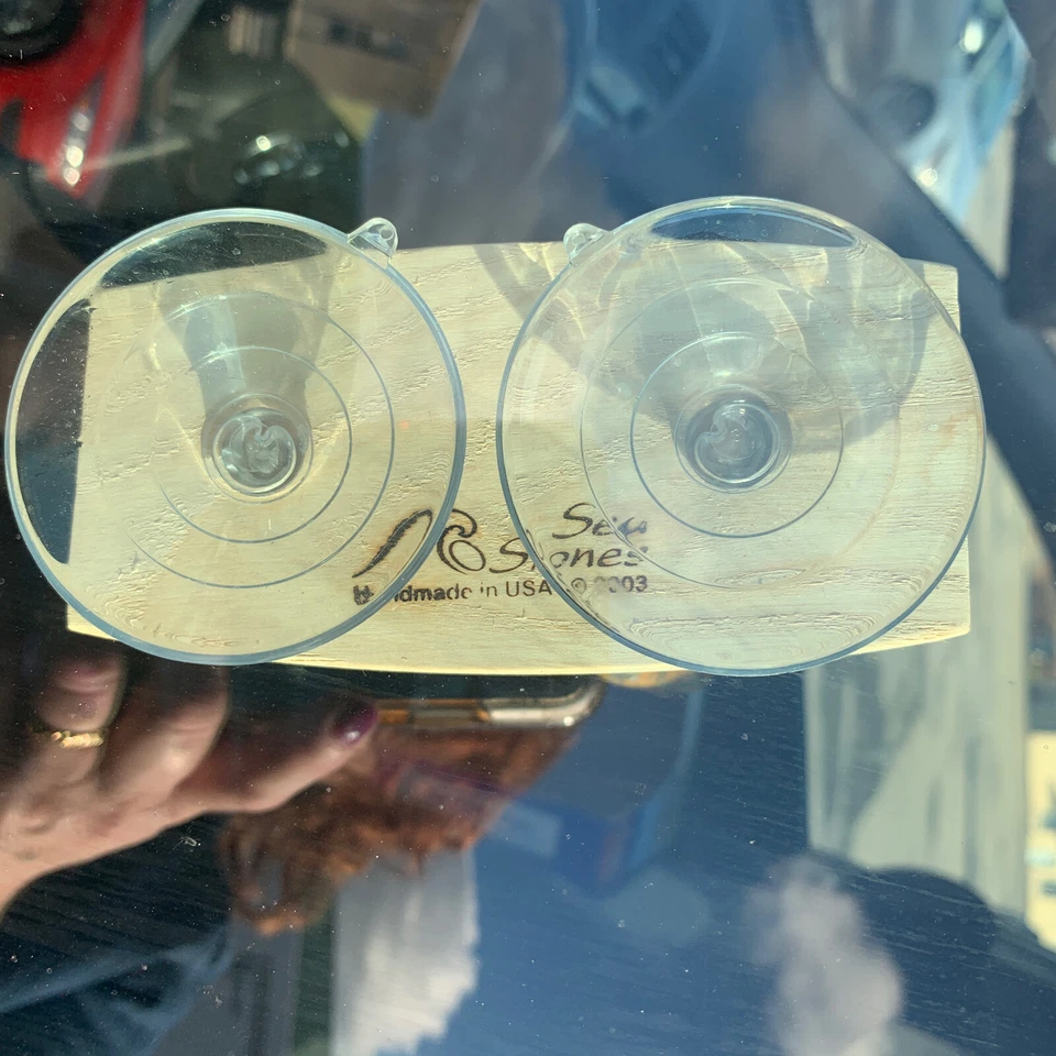 Pared colgante de baño spa con 2 ganchos y piedras de mar hecha a mano con ventosas Foto 4 de 4