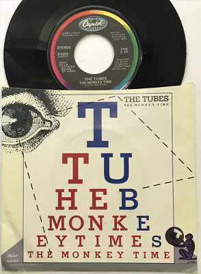 1983 Vintage 45 RPM 7  Single RECORD The Tubes The Monkey Time/Sports Fans Vinyl