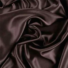 Charmeuse Satin Fabric By The Yard Stretch 58" Wide Silky, Bridal By Yard Brown