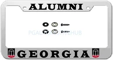 License Plate Frame Chrome Plated Vinyl Letters & Logos for GEORGIA ALUMNI