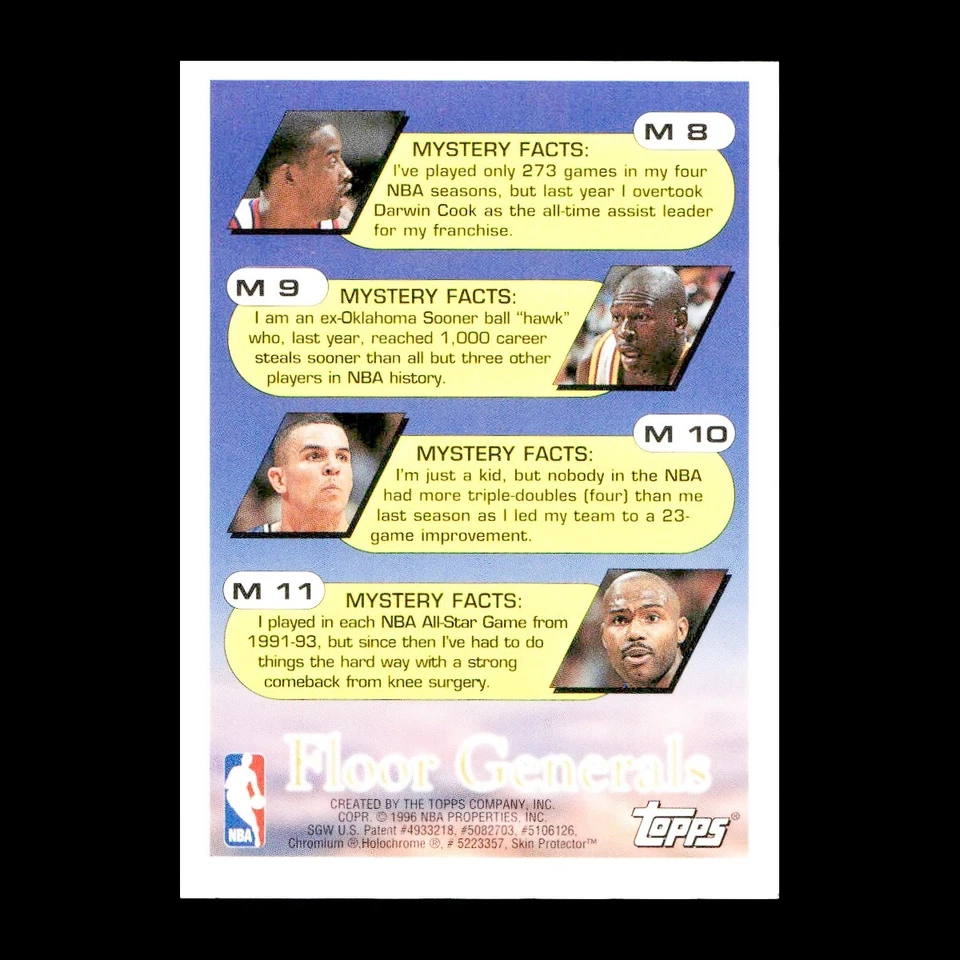 Tim Hardaway 1995 Topps Mystery Finest Refractor #11 Golden State Warriors - Image 2 of 2