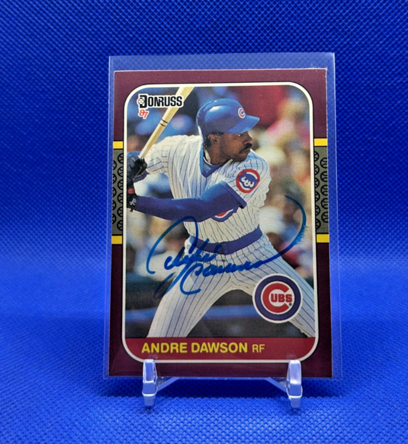 1987 Donruss Opening Day #70 Andre Dawson Chicago Cubs In Person Autograph