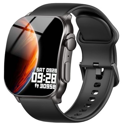 Smart Watch for Men Women, 2.01'' AMOLED Curved Display Smart Watch, Bluetooth 