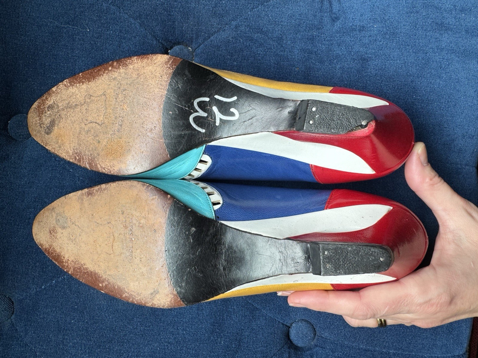 Stuart Weitzman Colorblock Multicolor Pointed Toe… - image 2