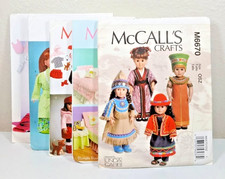 Lot Of 5 McCalls Crafts Sewing Patterns For 18" Dolls CLOTHES BEDDING New