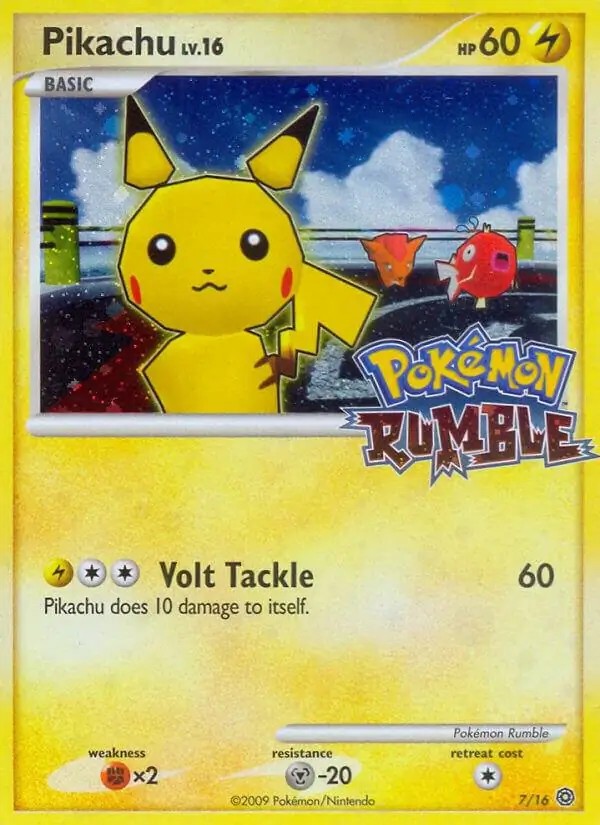 Pikachu - 7/16 - Pokemon Rumble Holo NM