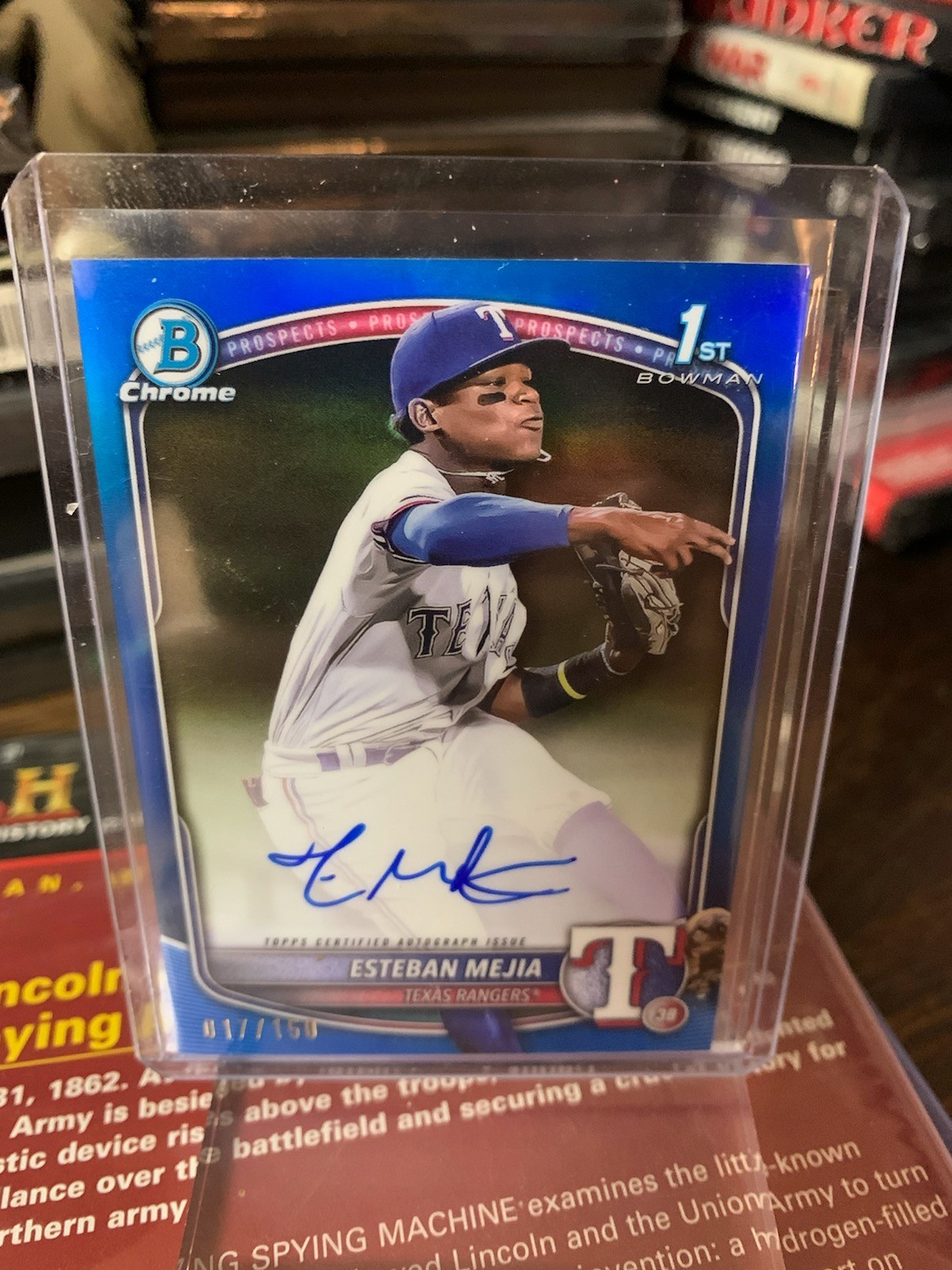 Esteban Mejia 2025 Bowman Chrome Prospect Blue Refractor 1st Auto /150 #CPA-EM