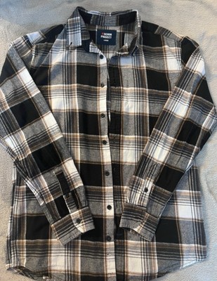 Denim Project Herren Flanellhemd kariert mehrfarbig Langarm Kragen Gr. L