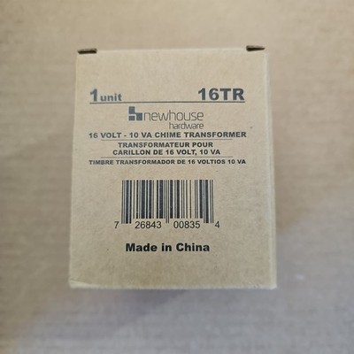 Newhouse Hardware 16TR Doorbell (Chime) Transformer, 16V, 10VA