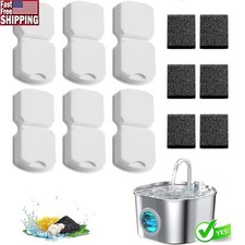 Cat Water Fountain Filters  Sponges Replacement 6 Pack Cotton Activated Carbon