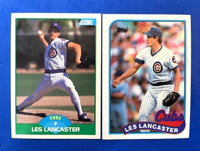 Les Lancaster 1989 Score & 1989 Topps Baseball - Cubs