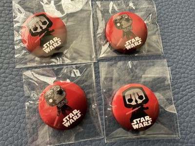 Lot 4 STAR WARS SMALL Button Lapel Pin Rare Glossy FUNKO New In Package