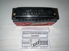 M*Hohner's No 34-B “Old Standby" Harmonica New in Open Case