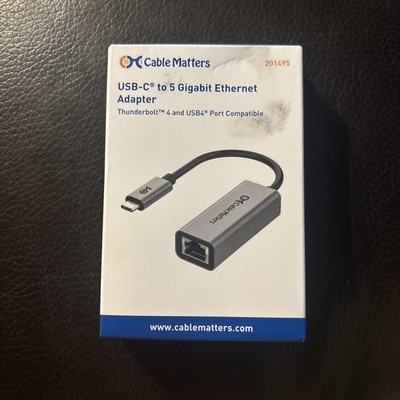 USB C To 5Gb Ethernet Adapter 5 Gigabit High Speed LAN Network Converter Cord