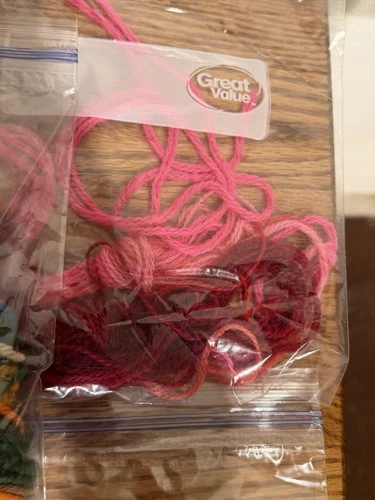 Mixed Scrap Yarn & Crewel Thread Craft Destash Lot image 7