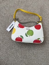 DKNY LADIES  Lee Shoulder Bag With Green Yellow And Red Apple Print